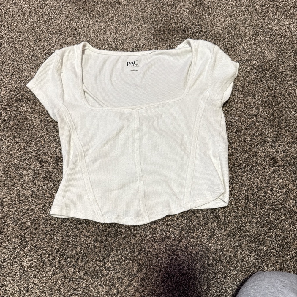 Bright White Crop top with Corset Style